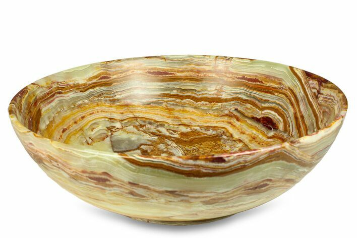 Polished Green Banded Calcite Bowl - Pakistan #301331